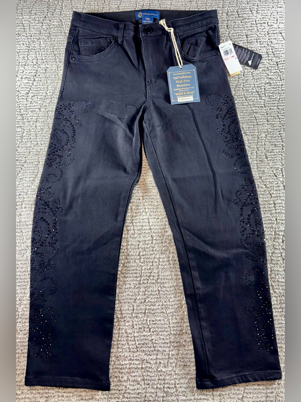 NWT Democracy Ab-solution Women’s Size 10P Black High Rise Seamless Jeans